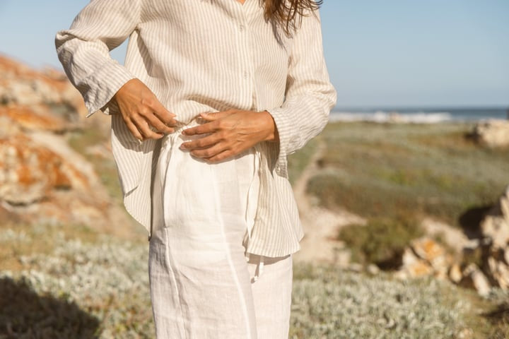 The Standard Shirt - Oat Stripe